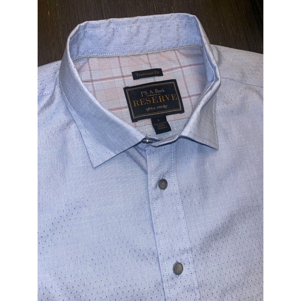 JOS A. BANK RESERVE Men's Large Beautiful Dress Shirt Long Sleeve Fast Shipping!